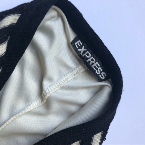 Express Midi Black & White Stripe Sequin Dress - Picture 4 of 5